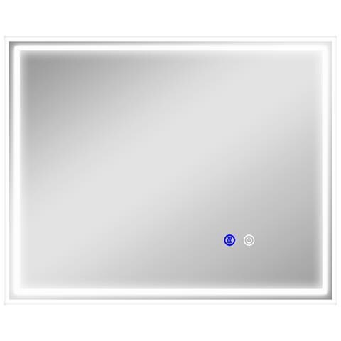 Specchio Bagno Con Luce Led 3 Livelli Rettangolare, Antiappannamento E Interruttore Touch, 90x70cm - Foto 1