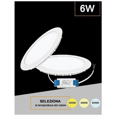 Pannello Led A Incasso Faretto Slim 6 Watt 3 Colori Luce Bianca Calda Naturale - Foto 1