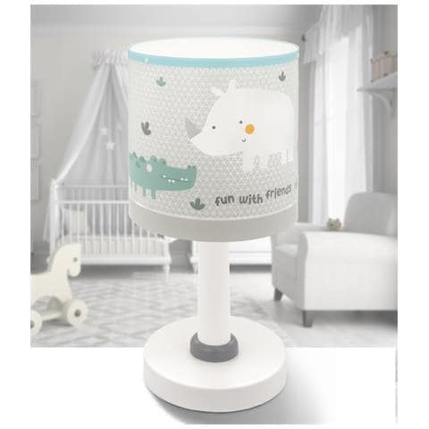 Lampada Comodino Per Bambini Rhino & Croco Rinoceronte E Coccodrillo - Foto 1