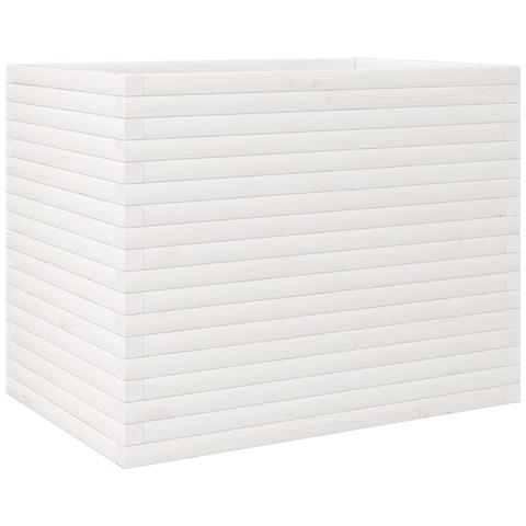 Fioriera Da Giardino Bianca 90x60x68,5cm Legno Massello Di Pino - Foto 2