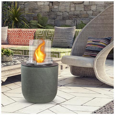 Camino A Bioetanolo Braciere Da Giardino Da Terra Per Interno Esterno Raffaello Verde Salvia D. 35 X H55 - Foto 2