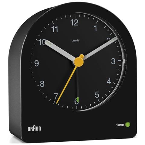 Bc22b Black Orologio Analogico Quarzo Sveglia Crescendo Retroilluminazione Continua Lancette Punta Luminosa - Foto 1