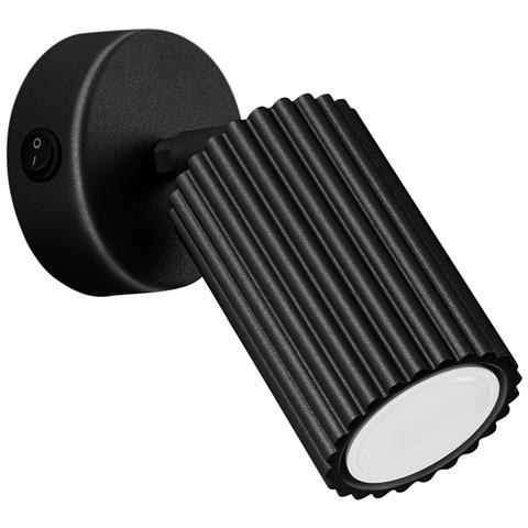 Lampada A Parete Karbon Nera Con Interruttore Sl. 1579 - Minimalista Lampada Da Parete Nero 16x8x8 Cm - Foto 1