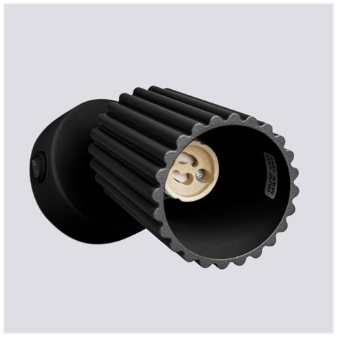 Lampada A Parete Karbon Nera Con Interruttore Sl. 1579 - Minimalista Lampada Da Parete Nero 16x8x8 Cm - Foto 8