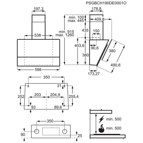 Cappa a parete LFV616K aspirante 60cm Colore Nero - Foto 11