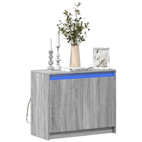 Credenza con LED Grigio Sonoma 72x34x61 cm in Legno Multistrato - Foto 2