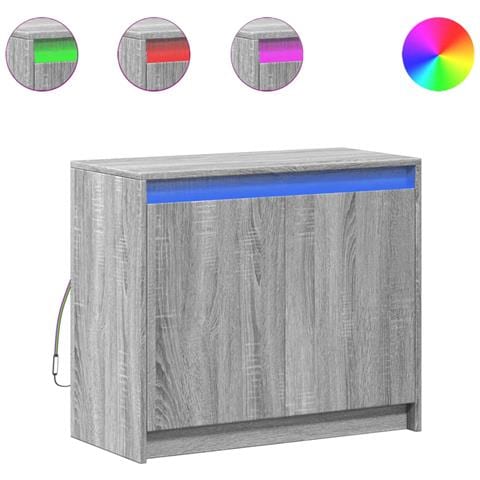 Credenza con LED Grigio Sonoma 72x34x61 cm in Legno Multistrato - Foto 1