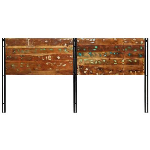 Testiera 200 cm in Legno Massello di Recupero e Ferro - Foto 1
