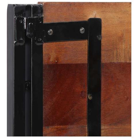 Testiera 200 cm in Legno Massello di Recupero e Ferro - Foto 8