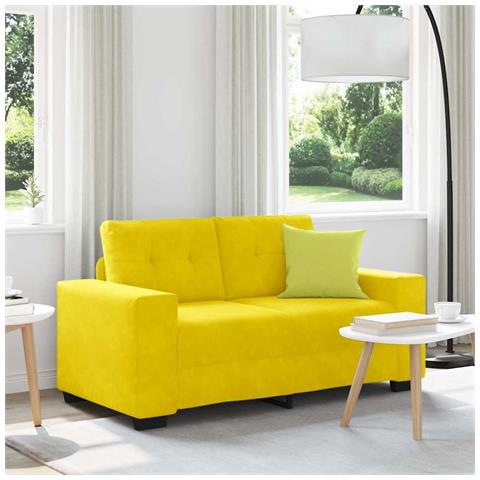 Divano Divanetto Giallo 120 cm in Velluto - Foto 1