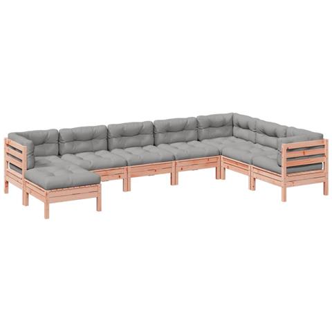 Set Divani Da Giardino 8 Pz Con Cuscini Massello Abete Douglas - Foto 2