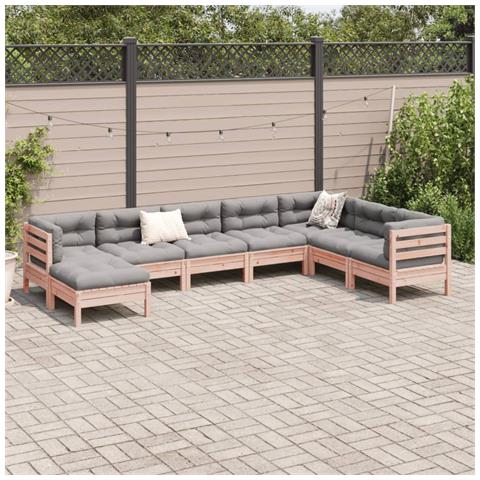 Set Divani Da Giardino 8 Pz Con Cuscini Massello Abete Douglas - Foto 3