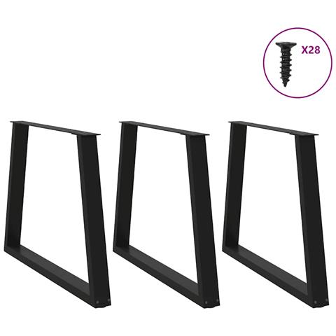 Gambe Per Tavolo Da Pranzo A V 3 Pz Nero 90x(72-73,3)cm Acciaio - Foto 3