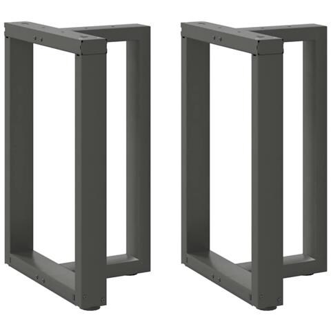 Gambe Tavolo Pranzo A T 2pz Antracite 50x35x(72-73)cm Acciaio - Foto 1