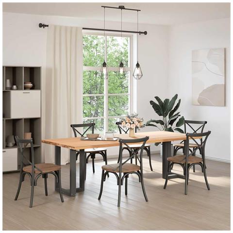 Gambe Tavolo Pranzo A T 2pz Antracite 50x35x(72-73)cm Acciaio - Foto 2