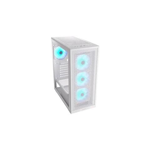 Gaming Mx220 Case Atx Midi Tower Rgb White Pannelo Frontale Ventilato Magnetico Pannello Laterale In Vetro Temperato 4 Ventole Argb 120mm Preinstallate Bianco - Foto 1