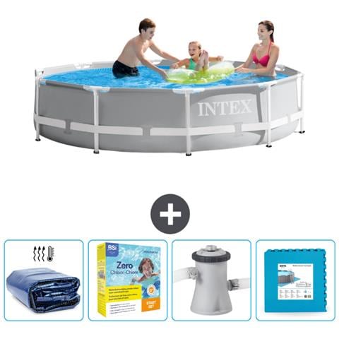 Piscina Fuori Terra - In Giro - 305x305x76 Cm - Grigio - Include Accessori Coordinati Cb9 - Foto 1