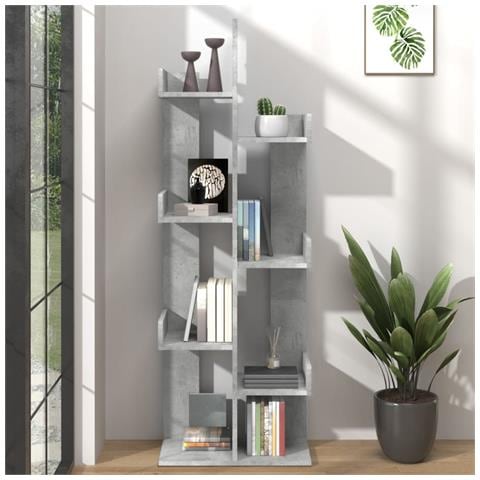Lusso Casadino - Libreria Grigio Cemento 48x25,5x140 Cm In Truciolato - Foto 8