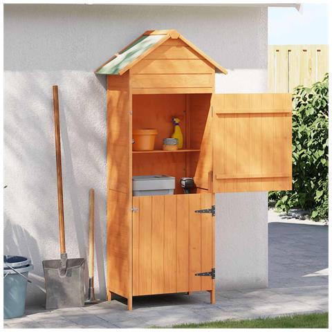 Lusso Casadino -  Armadietto Da Giardino Marrone 42,5x64x190 Cm - Foto 9