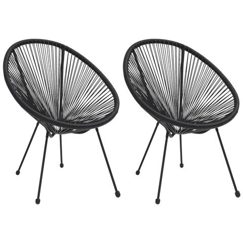 Lusso Casadino - Sedie Da Giardino Acapulco 2 Pz In Rattan Nere - Foto 2