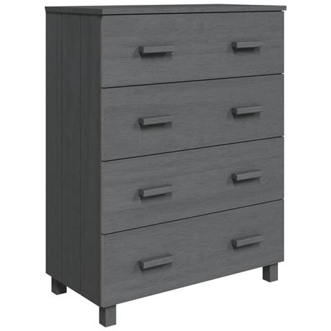 Lusso Casadino -  Credenza Hamar Grigio Scuro 79x40x103,5 Cm Legno Massello Pino - Foto 1