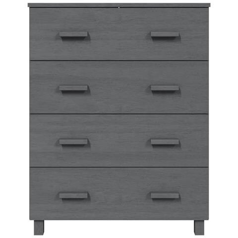 Lusso Casadino -  Credenza Hamar Grigio Scuro 79x40x103,5 Cm Legno Massello Pino - Foto 2