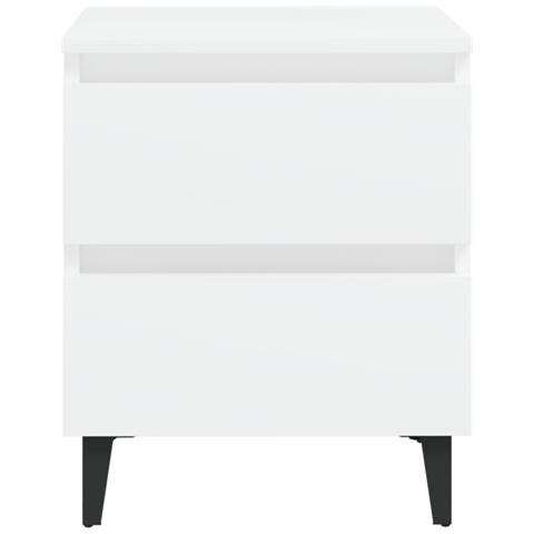 Lusso Casadino -  Comodino Bianco 40x35x50 Cm In Legno Multistrato - Foto 2