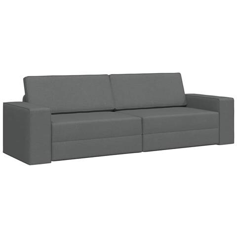 Divano Letto 2-in-1 Grigio Scuro 245x150x60.5 cm Tessuto - Foto 1