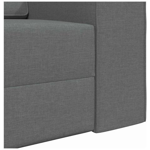 Divano Letto 2-in-1 Grigio Scuro 245x150x60.5 cm Tessuto - Foto 9