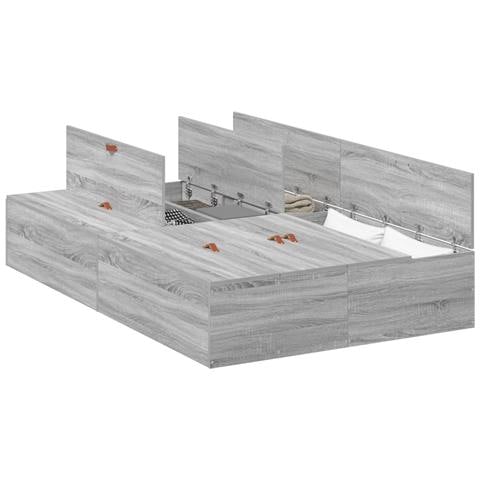 Struttura Letto con Contenitore  Grigio Sonoma 120x200 cm - Foto 1