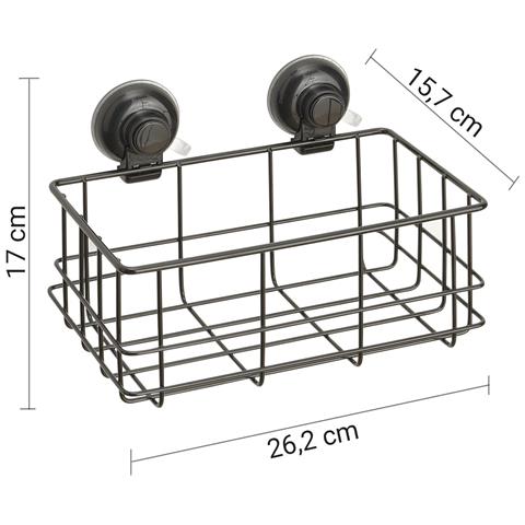 Portaoggetti Rettangolare Per Doccia In Filo Da Muro In Metallo E Resine Termoplastiche Ho18 Serie Hot Nero Matt - Foto 2