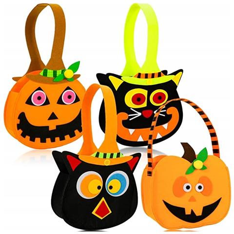 Set Di Sacchetti Di Feltro Per Dolcetti Di Halloween, 4 Pezzi - Foto 1