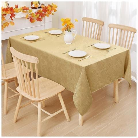 Tovaglia Lavabile E Impermeabile Oro 140x200cm Resistente Alle Macchie - Foto 2