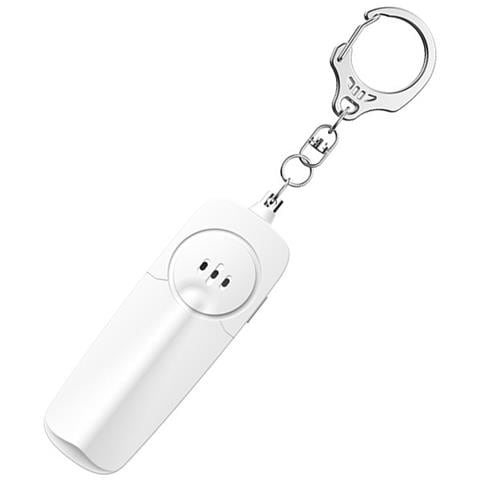 Portachiavi Allarme Personale Con Luce Led - Allarme Forte 130db, Alimentato A Batteria Aaa White - Foto 1