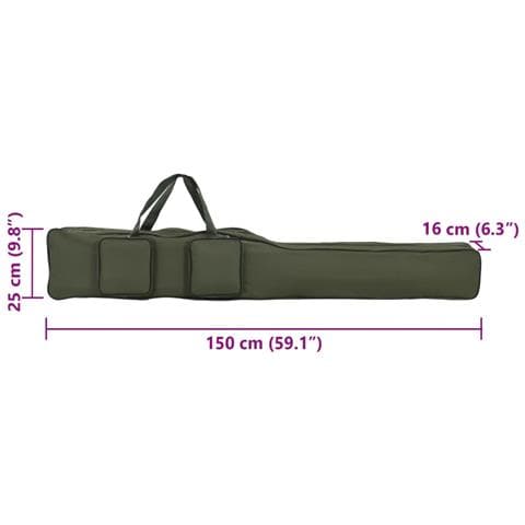 Borsa per Canna da Pesca Verde 150 cm in Tessuto Oxford - Foto 7