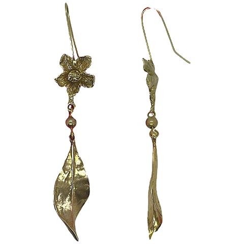 Ciondolo A Forma Di Fiore Autunnale In Ottone E Zama Placcata Oro - Foto 1