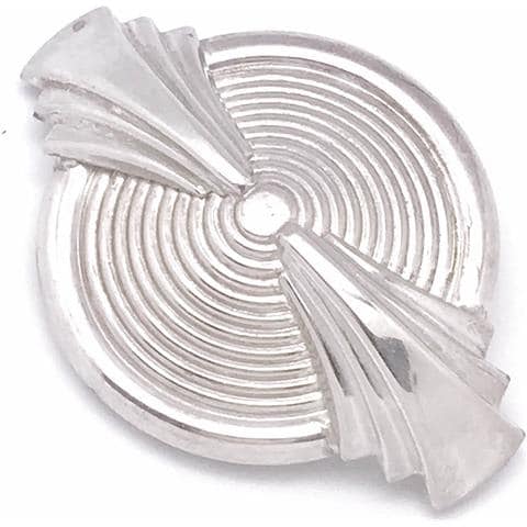 Spilla Rotonda In Argento, Design Placcato In Ottone, 7x5 - Foto 1