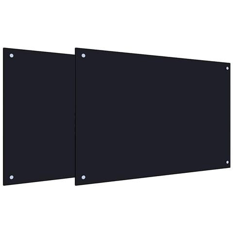 Rivestimento da Cucina 2 pcs Nero 90 x 60 cm vetro temperato - Foto 1