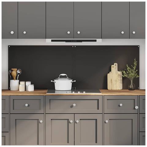 Rivestimento da Cucina 2 pcs Nero 90 x 60 cm vetro temperato - Foto 2