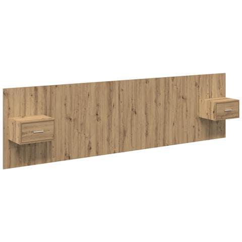 Testata con Comodino 3 pcs Rovere artigianale Legno multistrato - Foto 1