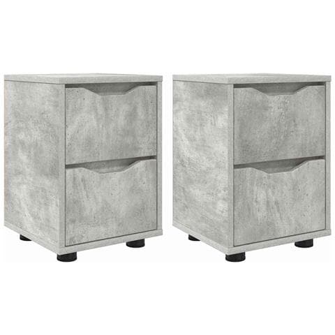 Comodini con cassetto 2 pcs Grigio cemento 30,5 x 30 x 43 cm - Foto 1