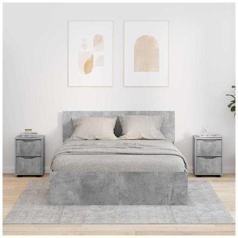 Comodini con cassetto 2 pcs Grigio cemento 30,5 x 30 x 43 cm - Foto 2