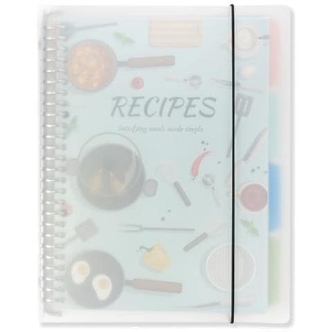 Diario Di Ricette Azzurro Chiaro - Raccoglitore Per Ricettario Fai Da Te Per Cucina Casalinga, Capacità 160 Ricette - Foto 1