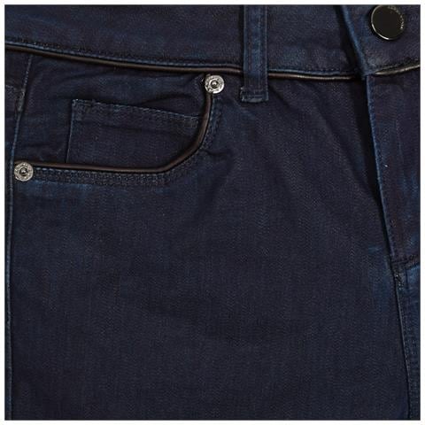 Pantaloni Lunghi In Denim Con Orli A Taglio Dritto Ajea13-a350 Donna - Foto 3