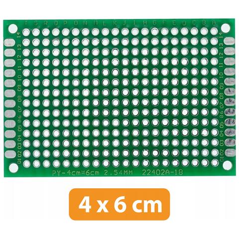 Piastra Prototipo Universale Doppia Faccia 40x60 Mm - Montaggio Tht, Fori 2,54 Mm | Costruzione Circuiti Elettronici - Foto 5