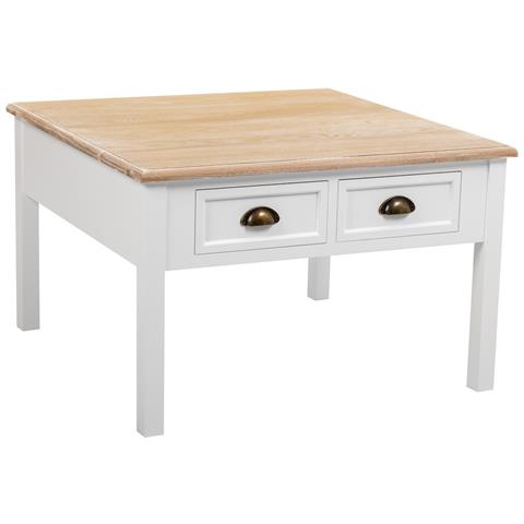 Tavolino Dasalotto Inlegnobianco A 2cassetti 80x80x50h - Foto 1