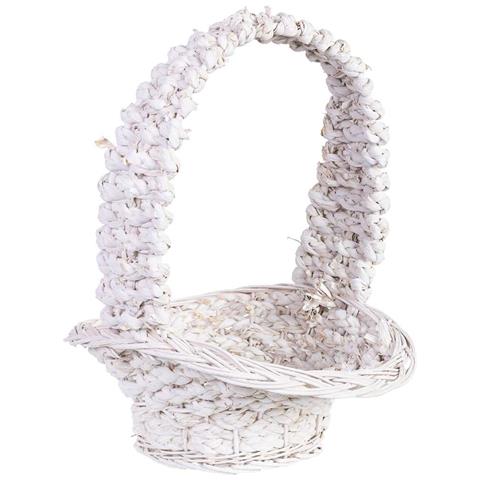 Cesto In Vimini Bianco 38x31x13/16/43h Cm - Foto 1