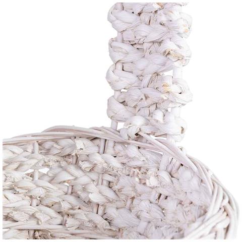 Cesto In Vimini Bianco 38x31x13/16/43h Cm - Foto 6