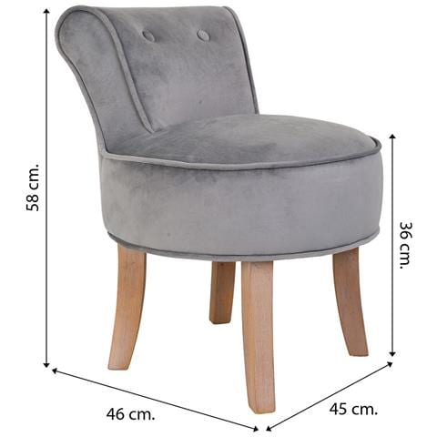Sgabello Imbottita In Legno Grigio 45x46x36/58h - Foto 7
