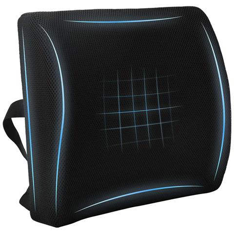 Cuscino per Schiena Nero 35,5 x 30 x 12 cm Schiuma Memory - Foto 1